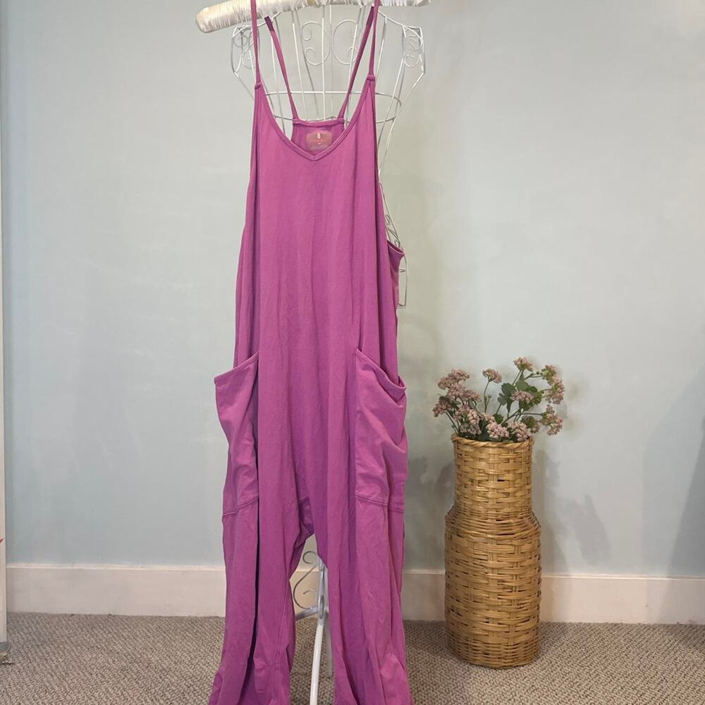 Free People Movement Hot Shot Romper in Purple/Pink